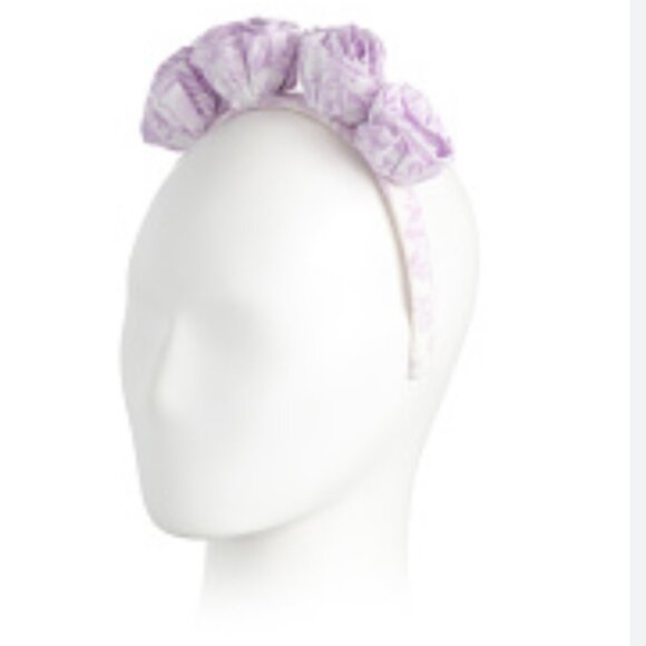 JANIE AND JACK Girl's Floral Rosette Headband Purple - Picture 3 of 10